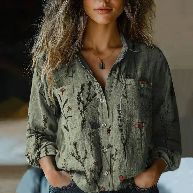 Vintage Printed Blouse