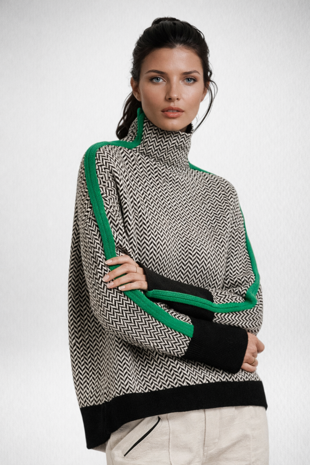 Helena | Contrast Stripe Pullover