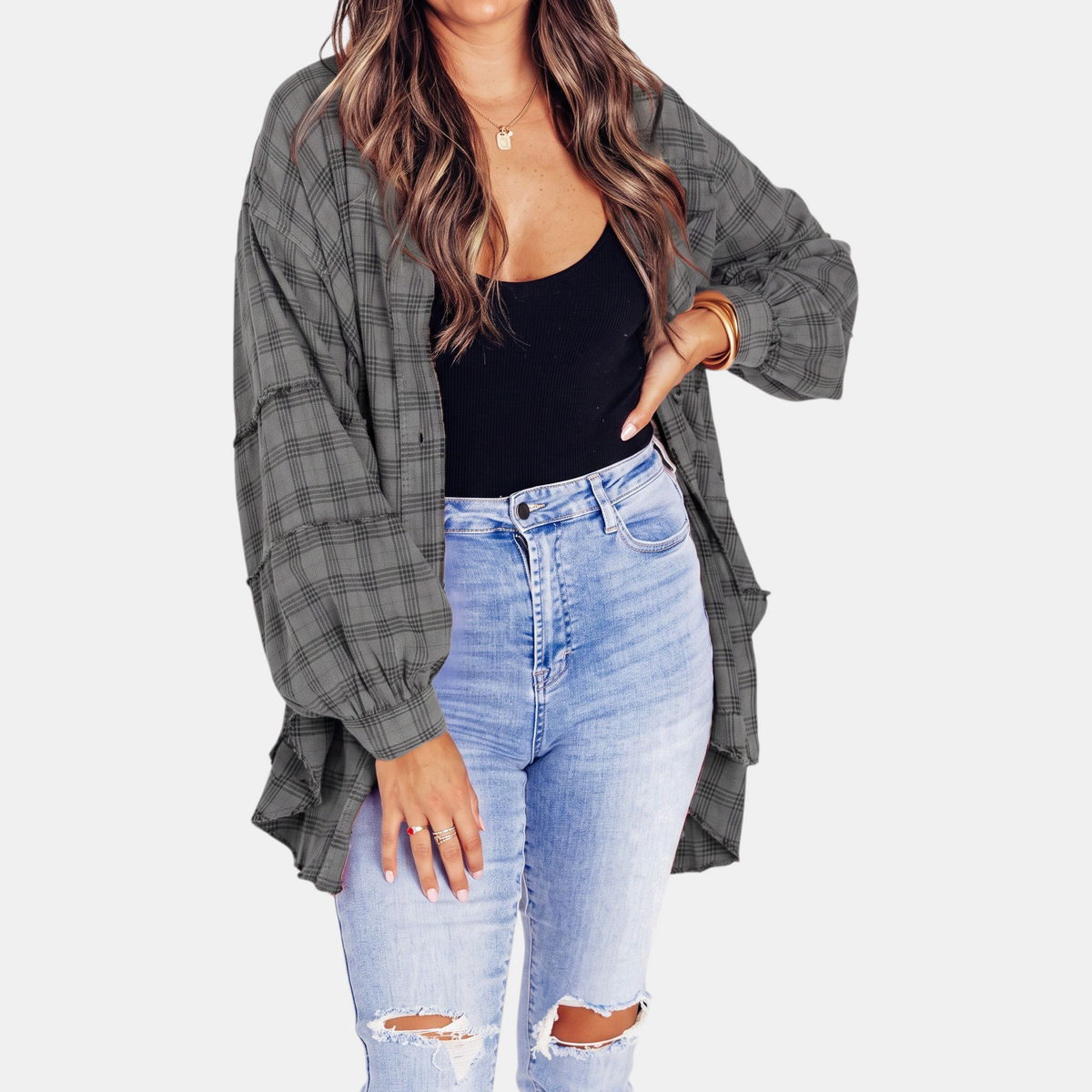 Mia | Oversized Flannel Shirt