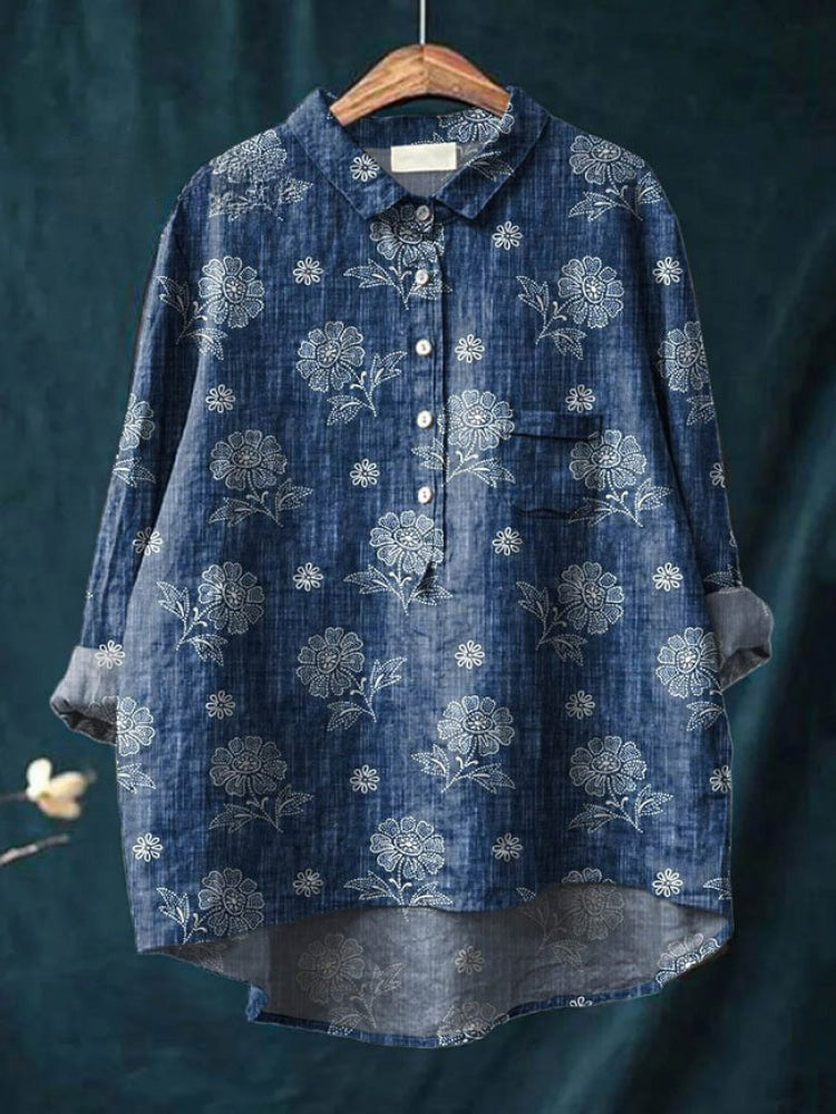 Vibrant Floral Embroidered Shirt