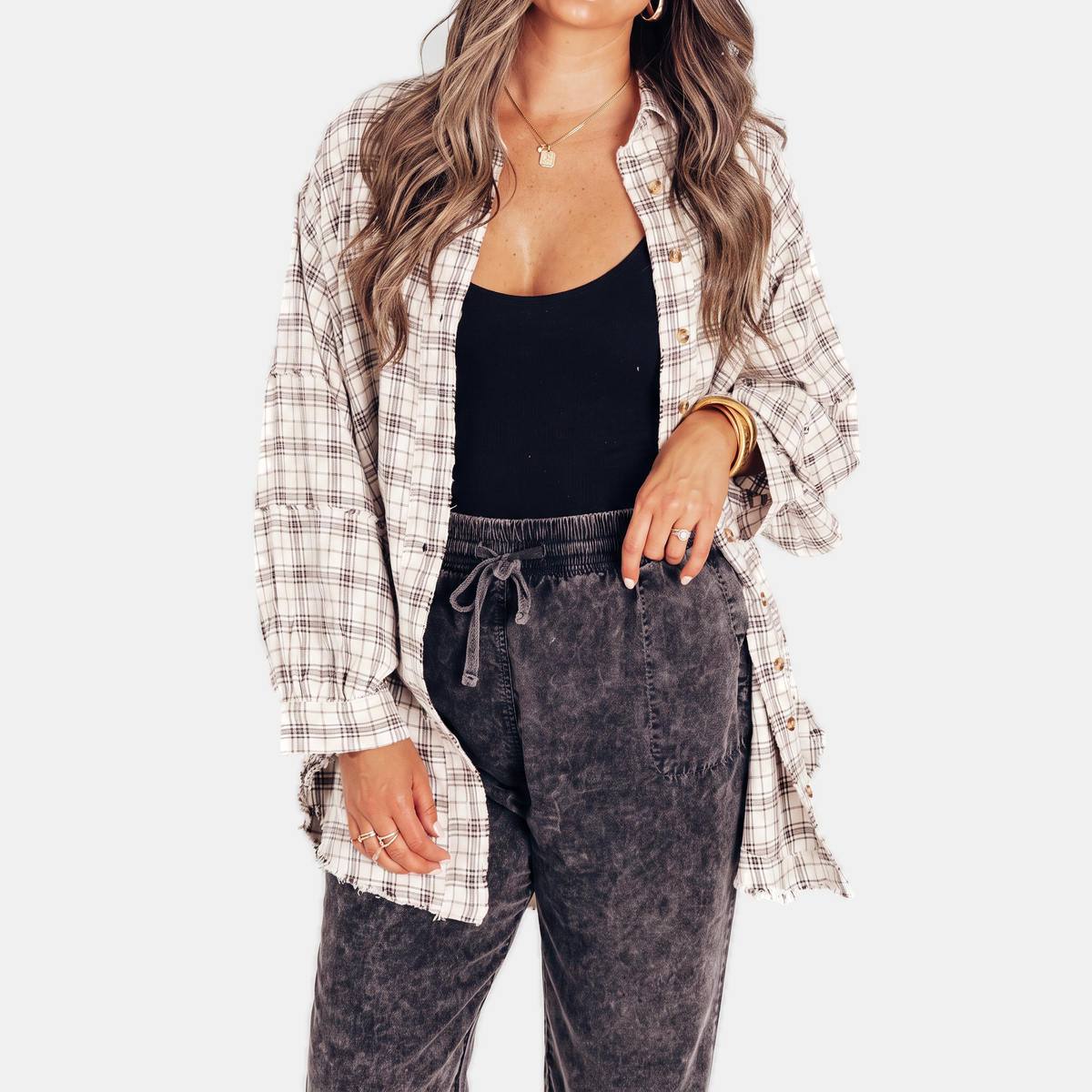 Mia | Oversized Flannel Shirt
