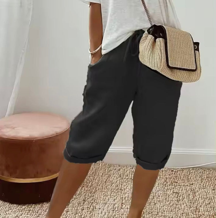 Janet | Linen Full Shorts