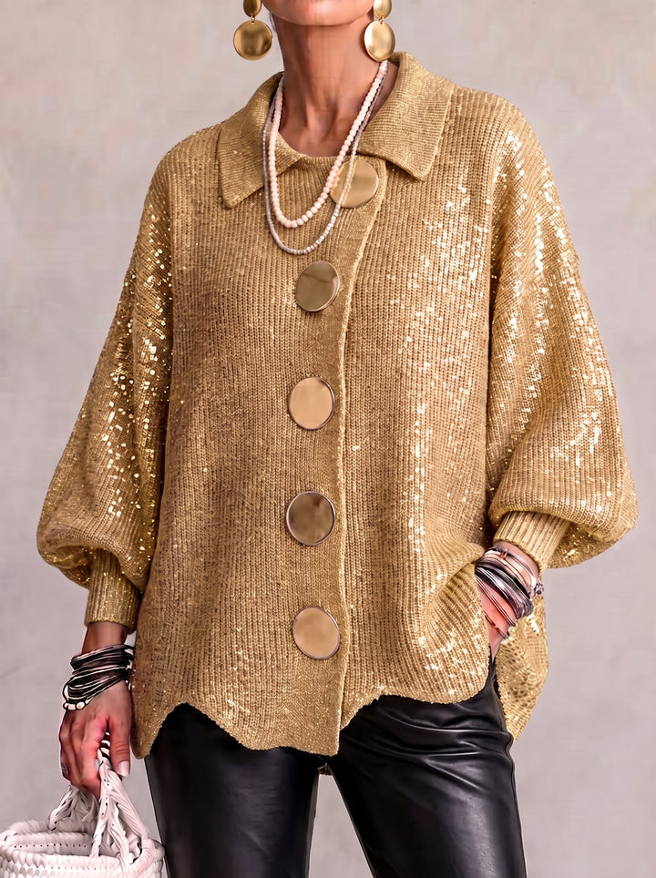 Iolanthe | Collared Cardigan With Metal Buttons